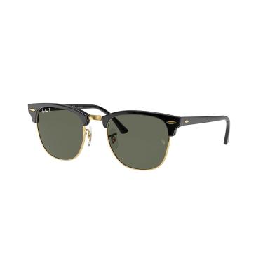 Imagem de Óculos de Sol Ray-Ban Polarizado Clubmaster 0RB3016 901/58 Tam 55 / Preto - Lentes Verde