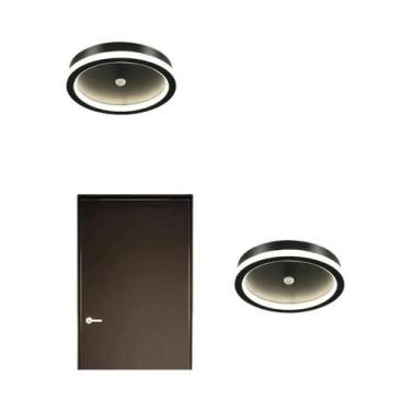 Imagem de Lâmpada De Teto LED Com Sensor De Movimento PIR Preto Para Corredor, V