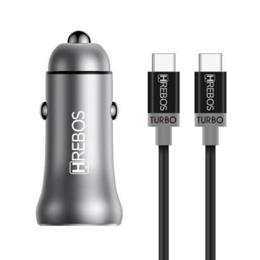 Imagem de Kit Carregador Veicular + Cabo Type C Android Power Turbo Type C Anate
