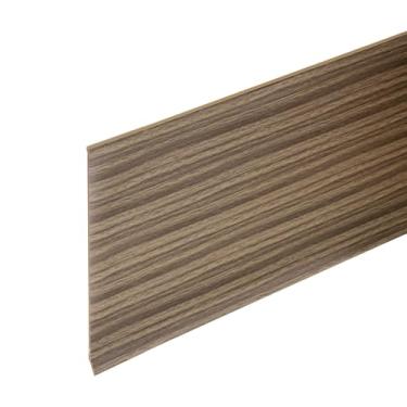 Imagem de HARFINGTON Acabamento de rodapé de 6 m x 15 cm, acabamento de moldagem flexível para descascar e colar, rodapés autoadesivos de base de parede de PVC para canto de paredes, grão de madeira marrom