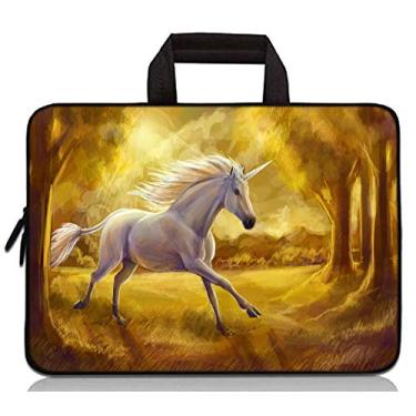 Imagem de YITANHY 11 11,6 12 12,1 12,1 12,1 bolsa de transporte para laptop Chromebook capa para notebook Ultrabook bolsa de neoprene para tablet (unicórnio correndo)