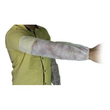 Imagem de Mangote Descartável Em Tnt Branco Com 50 Unidades - ARADESC