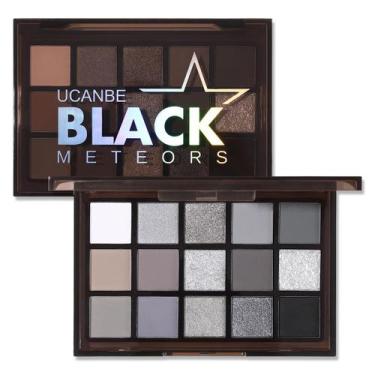 Imagem de Paleta de sombras UCANBE Smokey Black 15 cores à prova d'água