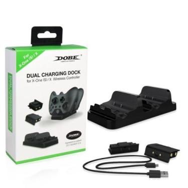 Imagem de Base Carregadora p/ 2 Controle X-One (S) (X) 2 Baterias Dobe - DOBLE