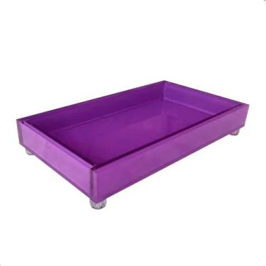 Imagem de Bandeja Decorativa Espelhada Luxo Decoração Sala Barzinho Cozinha Cantinho do Café (Rosa)