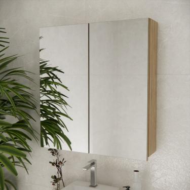 Imagem de Espelheira de Banheiro 75cm Esp4010 Marrom Carvalho