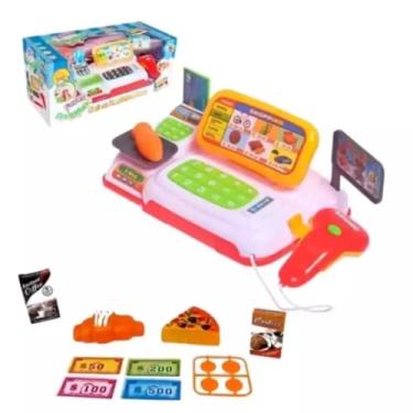 Imagem de Caixa Registradora Brinquedo Infantil Mercadinho Scanner Luz E Som Maquina Registradora