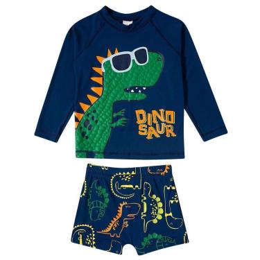 Imagem de Conjunto Praia Infantil Dino Marinho Claro Tip Top-Masculino