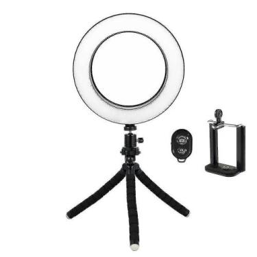 Imagem de Conjunto de acessórios de câmera lâmpada selfie/anel de luz 16 cm com 