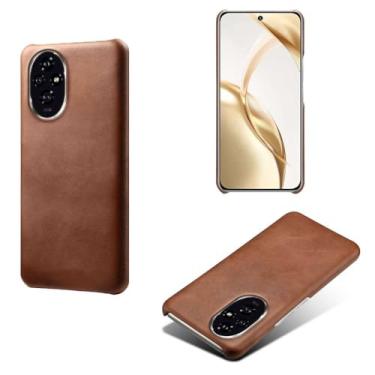 Imagem de Capa para Honor 200 PRO 5G,Proteção contra quedas,Casca de volta de cor sólida simples,Design de couro de imitação de plástico-Brown