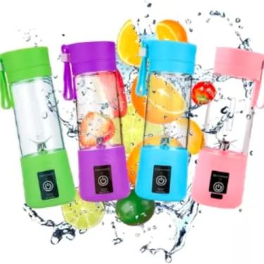 Imagem de Mini Liquidificador Copo Mixer Eletrico Batedor Shake Frutas Fácil de limpar Desmontável e lavável