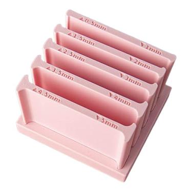 Imagem de Esquirla Ferramenta extrusora de tiras de polimérica com escamas gravadas para decorações artesanais 5 matrizes intercambiáveis, Rosa