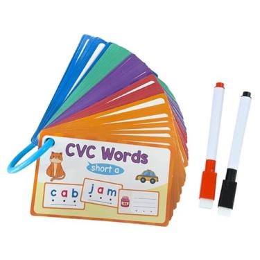 Imagem de menolana Cartões de aprendizagem de palavras CVC Cartões educacionais Flashcards pré-escolares Materiais de ensino de ESL para Presente Sala de aula de
