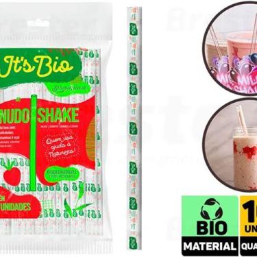 Imagem de 100 Un Canudo Biodegradável 8mm Para Milk Shake, Sucos e Vitaminas - S