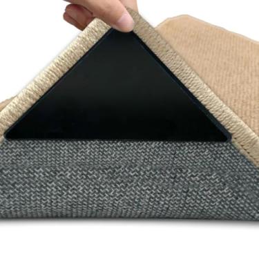 Imagem de Pacote com 16 garras para tapete para pisos e azulejos de madeira: fita de carpete reutilizável de dupla face. Tapetes de área de aderência de fita antiderrapante, tapetes antiderrapantes evitam