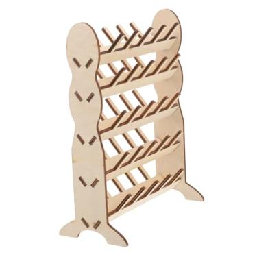 Imagem de LIOOBO Suporte de carretel de linha de madeira para costura, trança, artesanato, carretel de bordado, protetor de fio dental, organizador de fios, suporte para tranças de cabelo