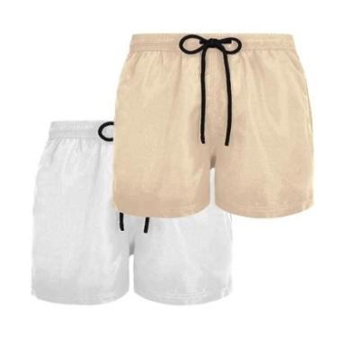 Imagem de Kit 2 Short Tactel Bermuda Lisa Moda Praia Masculino Dia a Dia-Masculino