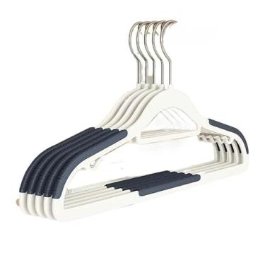 Imagem de Kit 40 cabides Borrachados adulto reforçado cor preto linha cabide resistente premium(Azul,4Grupo(10 peças por grupo))