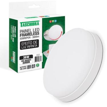 Imagem de Painel Plafon Redondo Sobrepor 36w Borda Infinita 3000K - TASCHIBRA