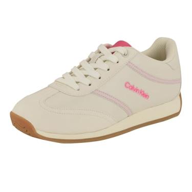 Imagem de Calvin Klein Tênis feminino Avyenna, Branco/rosa claro 151, 5