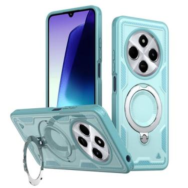 Imagem de SORAKA Capa para Xiaomi Redmi 14C com suporte,compatível com MagSafe,Capa para Redmi 14C com chapa de ferro Capa resistente que absorve choques Proteção contra quedas de nível militar