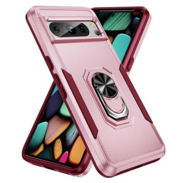 Imagem de SORAKA Capa para Google Pixel 8 Pro com anel de apoio para os pés Capa rígida de PC Capa de TPU macio para amortecedores Capa Google Pixel 8 Pro Capa robusta