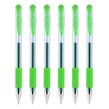 Imagem de Uniball Signo DX Canetas de gel, ultra micro ponta (0,38 mm), tinta verde limão, 6 unidades