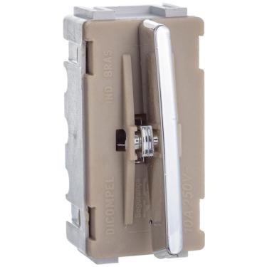 Imagem de Módulo de Interruptor Pulsante Cromado de 10 Ampères e 250 Volts da Linha Novara - DC1200-36 - DICOMPEL