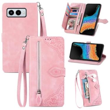 Imagem de DAMONDY Capa tipo carteira REVVL 7 Pro para mulheres/homens, T-Mobile REVVL 7 Pro 5G, capa flip de couro com suporte para 7 cartões com alça de bolso, à prova de choque, com zíper magnético, carteira