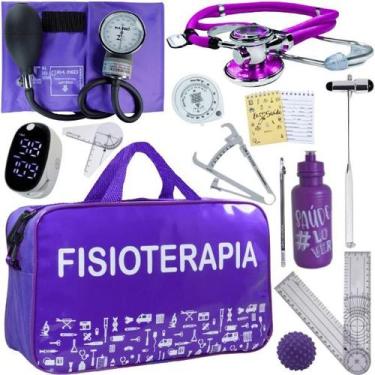 Imagem de Kit Bolsa Fisioterapia Acadêmico Goniômetro Martelo Buck Fita Antropom