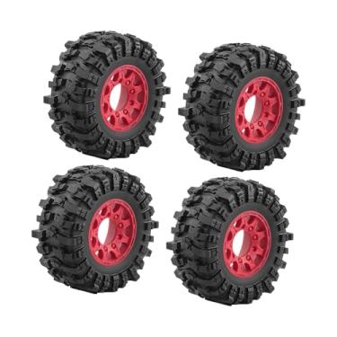 Imagem de Dynwave Rodas RC Pneus 4 Substituição Fácil Instalação 12mm, 14mm, 17mm Adaptador Incluído Acessórios de Atualização Resistente para 1/10 Slash, Vermelho