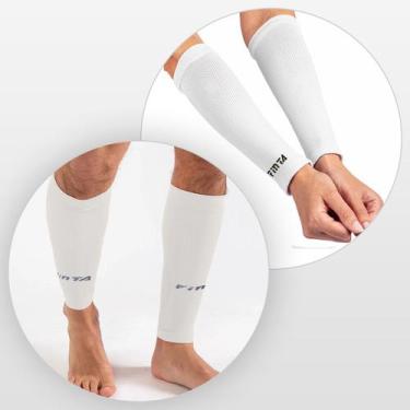 Imagem de Kit Manguito Curto + Canelito de Compressão Pro para Vôlei Finta, Bran