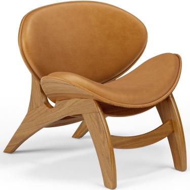 Imagem de Poltrona Decorativa Orgânica Sala Living Kadosh L02 Couríssimo Canela - Lyam Decor