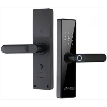 Imagem de Fechadura Digital Inteligente Biométrica Senha Wi-Fi Cartão