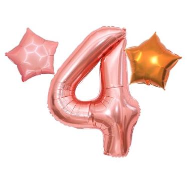 Imagem de APAKUTA Suprimentos Para Festa De Aniversário 4 Anos Com Tema Havaiano Crianças, Conjunto 6 Balões Gigantes Hélio 40" Flamingo Rosa, Decoração Quarto Verão, Tropical 4º