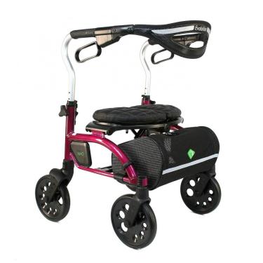 Imagem de Andador Adulto Idoso com Apoio de Braço, Assento Acolchoado e Cesto, Suporta até 136 quilos, EVOLUTION, Vermelho