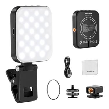 Imagem de Basics Magnetic Selfie Light BL48B, Luz LED Magnética Para Selfie E Vídeo, Iluminação Portátil Para Celular E Notebook, Brilho Ajustável, Bateria Recarregável, Ideal Para Lives, Reels E Zoom