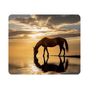 Imagem de Nicokee Mouse Pad para jogos Cavalo Natureza Foto Cênica Tapete de Mouse de Borracha Antiderrapante para Computadores, Laptop, Escritório, Retângulo Doméstico Personalizado Mousepad 9,5 Polegadas x 7,9 Polegadas