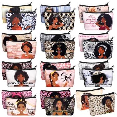 Imagem de Bolsa de maquiagem Talltalk Toiletry, lona, zíper, 24 peças, preta, fe