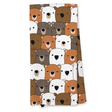 Imagem de Giosve Toalhas de cozinha de urso engraçadas, presentes de urso para mulheres, toalhas de mão decorativas infantis para banheiro, presentes para amantes de animais, toalha de chá para decoração de