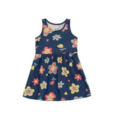 Imagem de Vestido infantil menina florido Brandili, 1, Azul