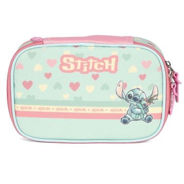 Imagem de Estojo Box Escolar Juvenil Stitch Disney Lançamento Verde