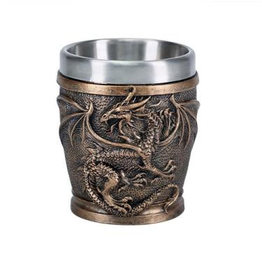 Imagem de Copo de shot de dragão, copo vintage engraçado de esqueleto D&D de 50 ml para uísque, tequila, vodca, licor, suprimentos de decoração de festa de aniversário, Halloween, Natal, presente DND para