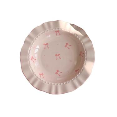 Imagem de Pratos coloridos de cerâmica sob o esmalte para casa frescos e adoráveis - prato de 20 cm - rosa