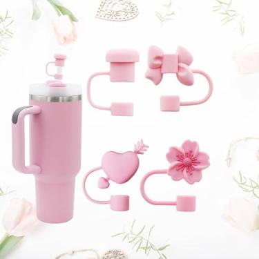 Imagem de Interessante tampa de palha para copo Stanley, 10 mm 1 cm reutilizável bonito cor sólida topo de palha