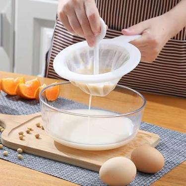 Imagem de Experimente a perfeição culinária: coador de malha de nylon ultrafino de cozinha e colher de filtro de peneira de plástico, o melhor filtro de alimentos para leite de soja, café, iogurte e suco, 2