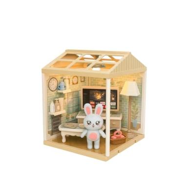 Imagem de Casinha Miniatura Encantada com Luz LED para Montar — Presente Criativo Educativo para Meninas, DIY Decorativo Infantil Premium (Sala de Estar, Unidades, 6)