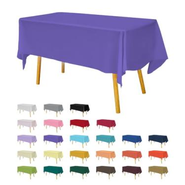 Imagem de Toalha de mesa de plástico premium 137 cm x 277 cm. Capa de mesa retangular - roxa