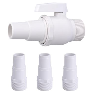 Imagem de Válvula de esfera bidirecional, 3 adaptadores de mangueira combinados universais compatíveis com Hayward SPX1091Z7 ou SPX1091Z4 Encanamento de piscina Max 50 Psi Classificação de pressão para filtro