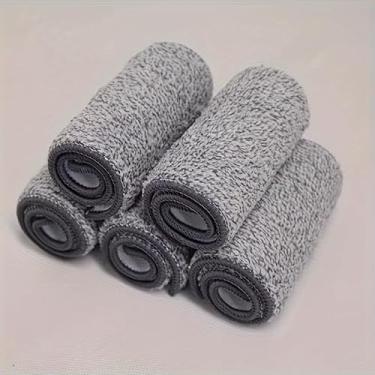 Imagem de 5 peças - Almofada de substituição para esfregão - Esfregão de piso plano - Esfregão de substituição lavável e durável - Cabeça de esfregão de remoção de poeira - Uso úmido e seco - Fácil de limpar